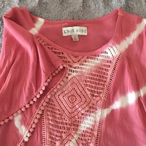 Boho style tie-dye blouse, pale pink